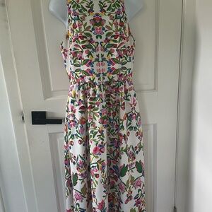 Cynthia Steffe Multicolor Floral Midi Dress With Pockets